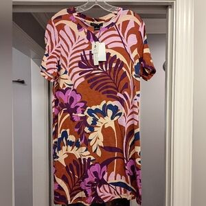Sanctuary Women's Shirt Dress -Brown, Purple, Pink Floral Women's Size Large New
